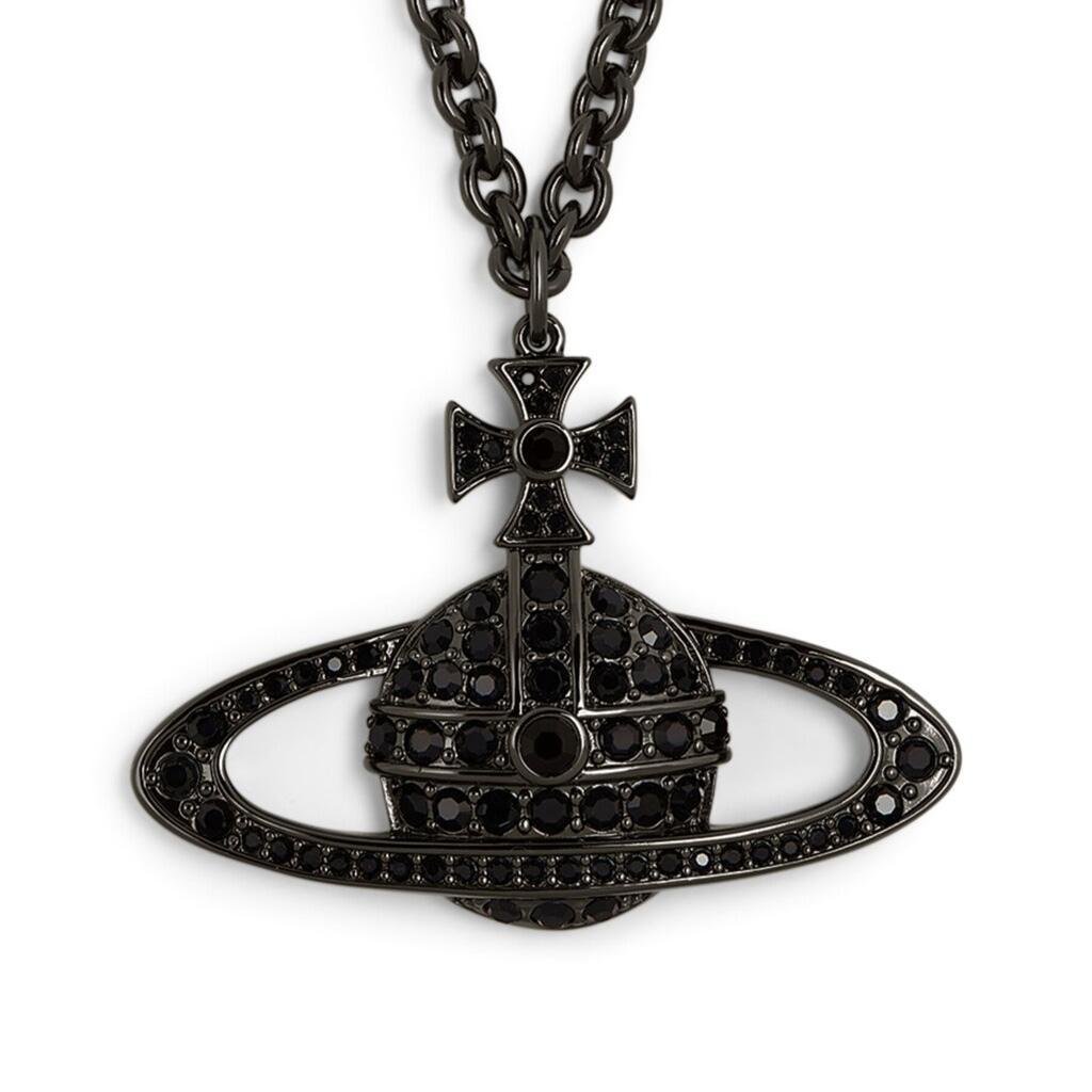 Vivienne Westwood Man. Bas Relief Pendant in Ruthenium Jet