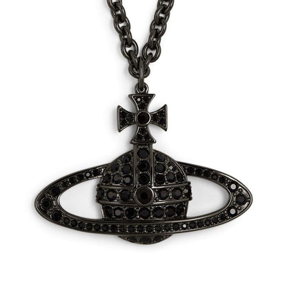 Vivienne Westwood Man. Bas Relief Pendant in Ruthenium Jet