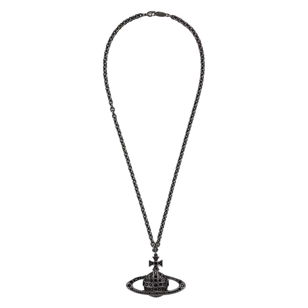 Vivienne Westwood Man. Bas Relief Pendant in Ruthenium Jet