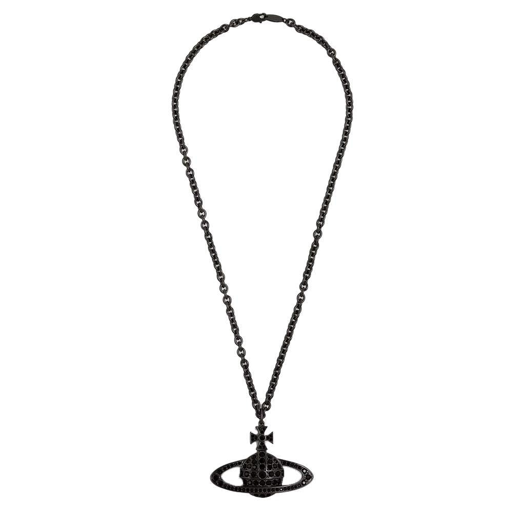 Vivienne Westwood Man. Bas Relief Pendant in Ruthenium Jet