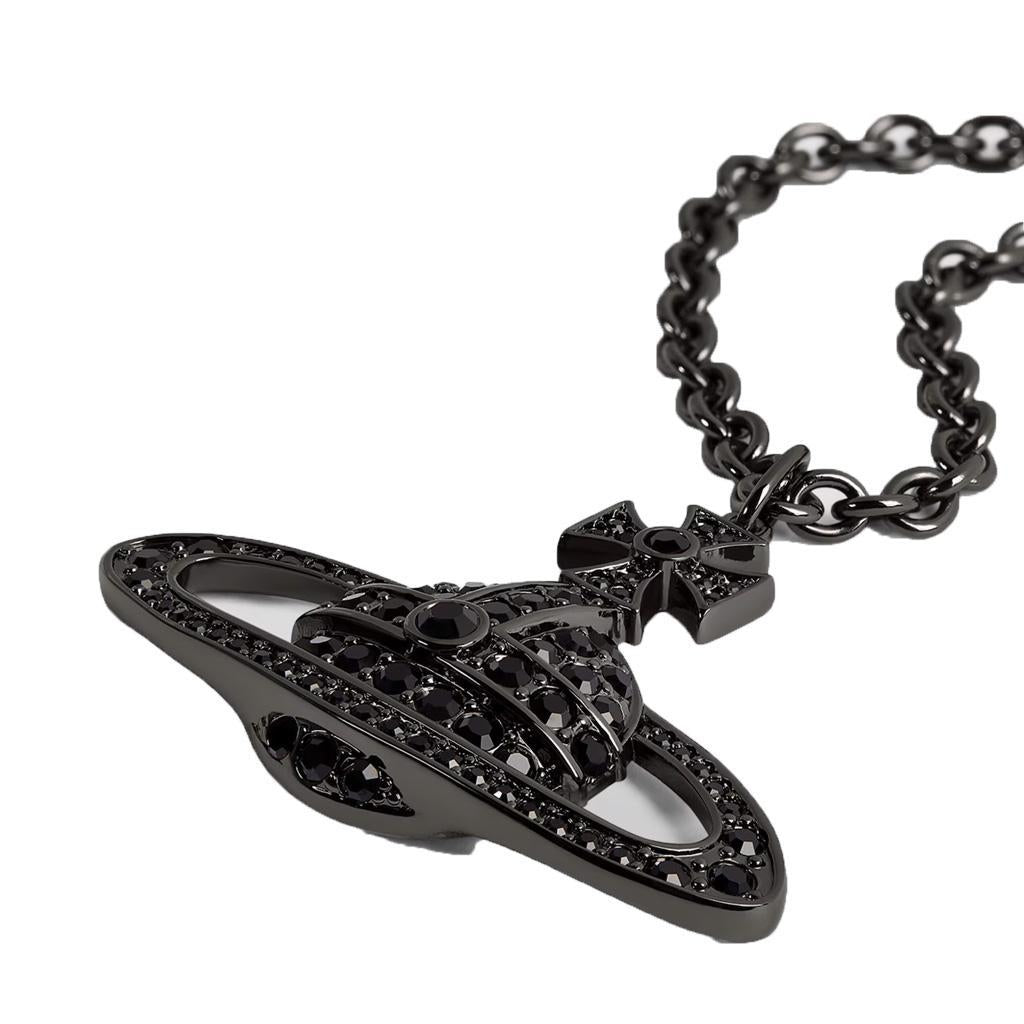 Vivienne Westwood Man. Bas Relief Pendant in Ruthenium Jet