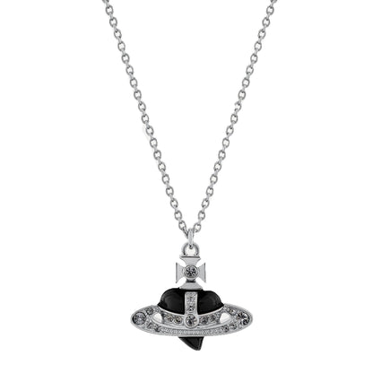 Vivienne Westwood Man. Diamante Heart Pendant in Ruthenium/Platinum/Black Diamond CrystalJewelleryVivienne WestwoodDPUS Designer Outlet8050889647416Vivienne Westwood Man. Diamante Heart Pendant in Ruthenium/Platinum/Black Diamond Crystal
