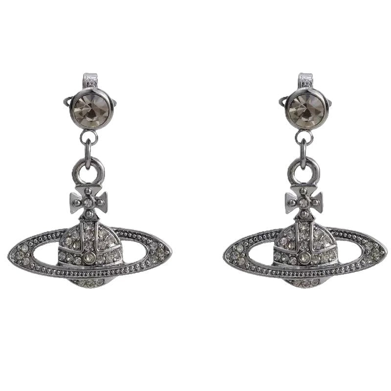 Vivienne Westwood Mini Bas Relief Drop EarringsJewelleryVivienne WestwoodDPUS Designer Outlet8050568220398Ruthenium Black DiamondVivienne Westwood Mini Bas Relief Drop Earrings