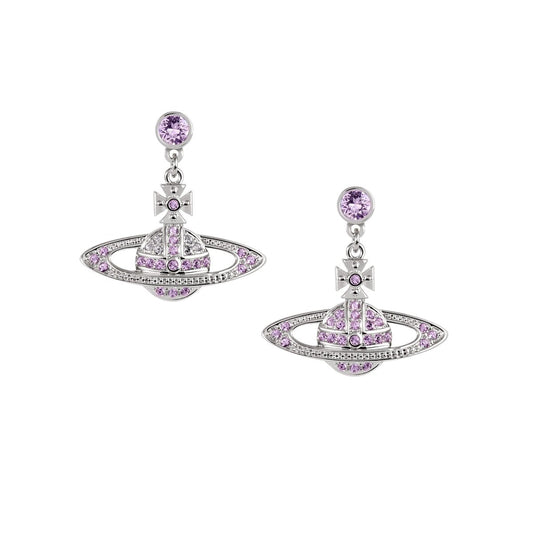 Vivienne Westwood Mini Bas Relief Drop EarringsJewelleryVivienne WestwoodDPUS Designer Outlet8053195400744Platinum/Violet CrystalVivienne Westwood Mini Bas Relief Drop Earrings