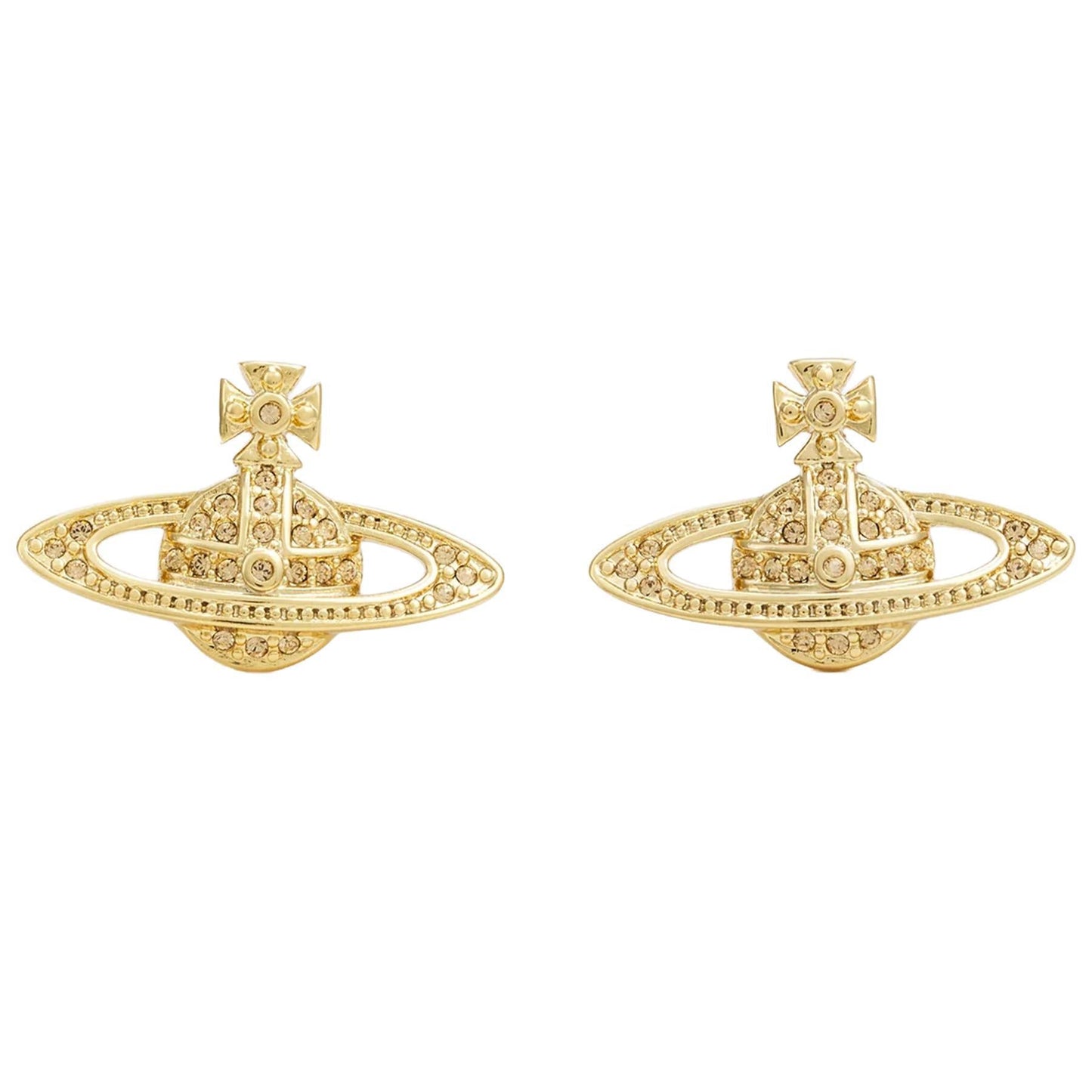 Vivienne Westwood Mini Bas Relief Earrings in Gold Light Colorado TopazJewelleryVivienne WestwoodDPUS Designer Outlet8050568220541Vivienne Westwood Mini Bas Relief Earrings in Gold Light Colorado Topaz