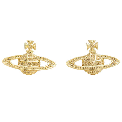 Vivienne Westwood Mini Bas Relief Earrings in Gold Light Colorado TopazJewelleryVivienne WestwoodDPUS Designer Outlet8050568220541Vivienne Westwood Mini Bas Relief Earrings in Gold Light Colorado Topaz