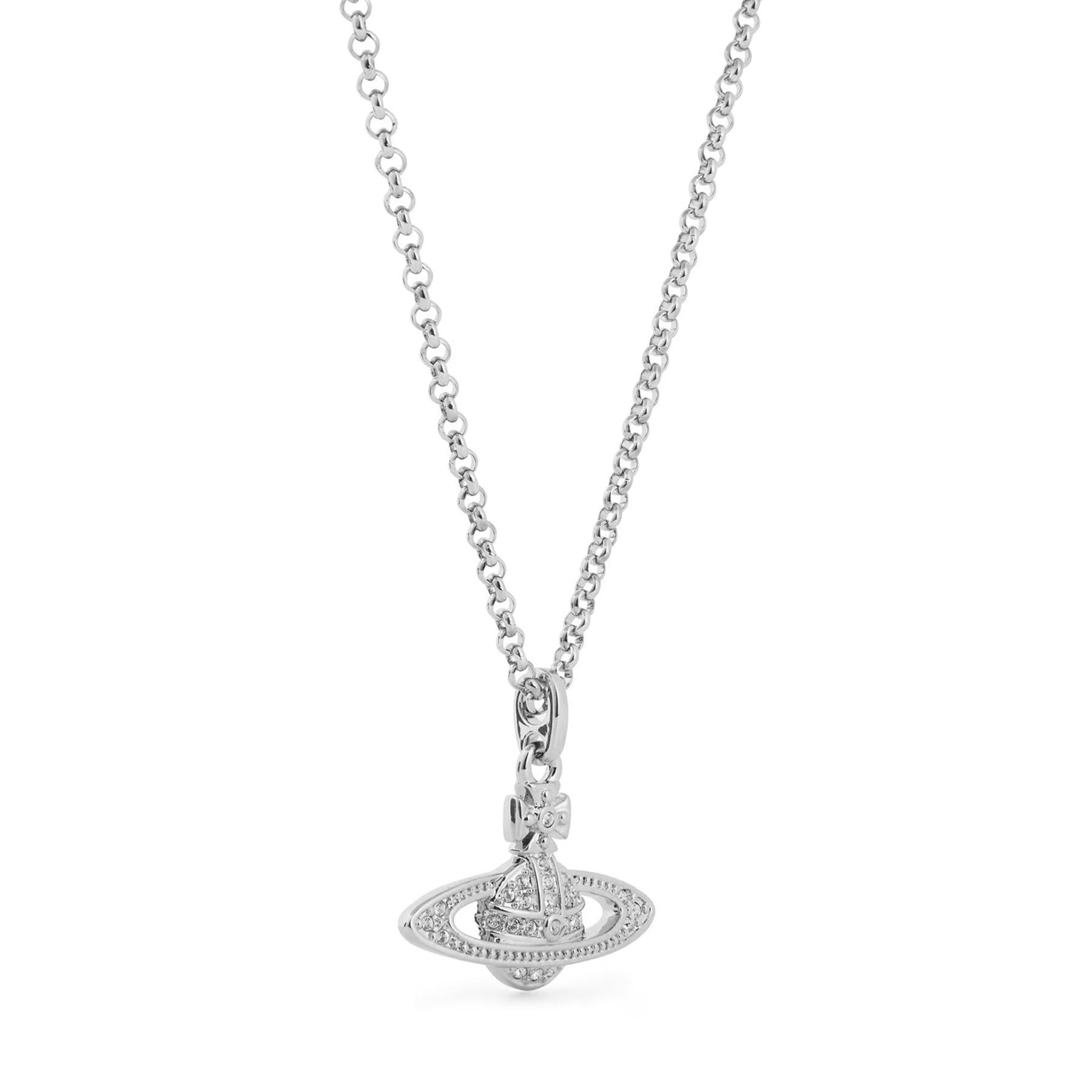 Vivienne Westwood Mini Bas Relief Pendant in Platinum / Crystal CrystalJewelleryVivienne WestwoodDPUS Designer Outlet8050889135043Vivienne Westwood Mini Bas Relief Pendant in Platinum / Crystal Crystal
