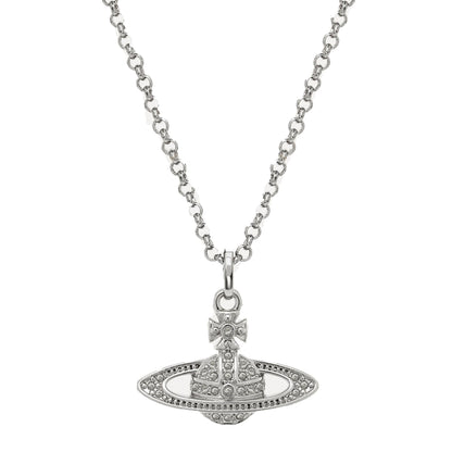 Vivienne Westwood Mini Bas Relief Pendant in Platinum / Crystal CrystalJewelleryVivienne WestwoodDPUS Designer Outlet8050889135043Vivienne Westwood Mini Bas Relief Pendant in Platinum / Crystal Crystal