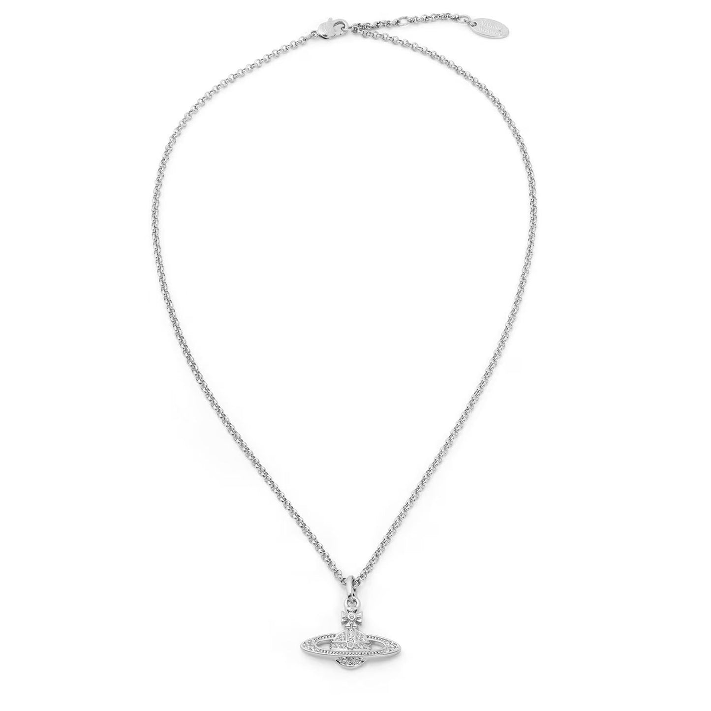 Vivienne Westwood Mini Bas Relief Pendant in Platinum / Crystal CrystalJewelleryVivienne WestwoodDPUS Designer Outlet8050889135043Vivienne Westwood Mini Bas Relief Pendant in Platinum / Crystal Crystal