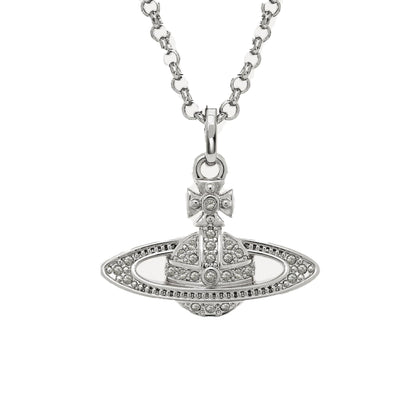 Vivienne Westwood Mini Bas Relief Pendant in Platinum / Crystal CrystalJewelleryVivienne WestwoodDPUS Designer Outlet8050889135043Vivienne Westwood Mini Bas Relief Pendant in Platinum / Crystal Crystal