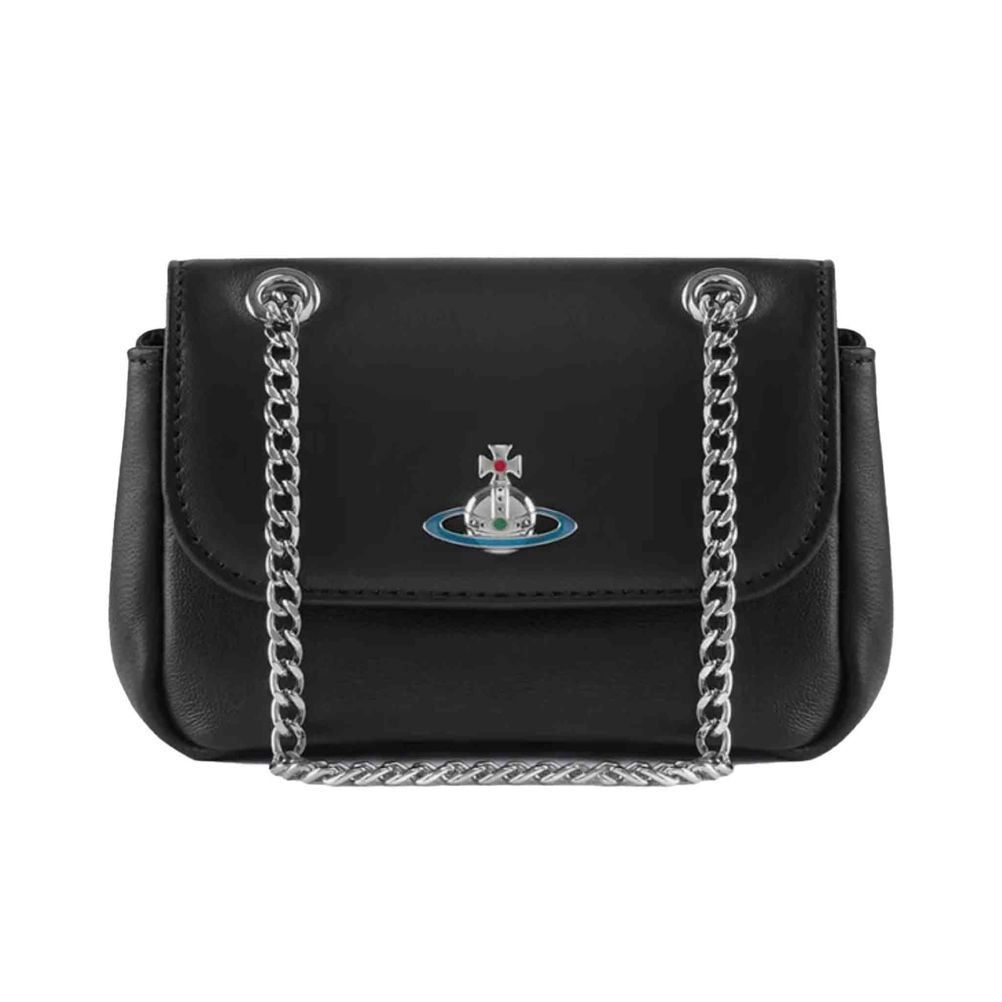 Vivienne Westwood Nappa Small Purse With Chain in BlackHandbagsVivienne WestwoodDPUS8050889301141Vivienne Westwood Nappa Small Purse With Chain in Black