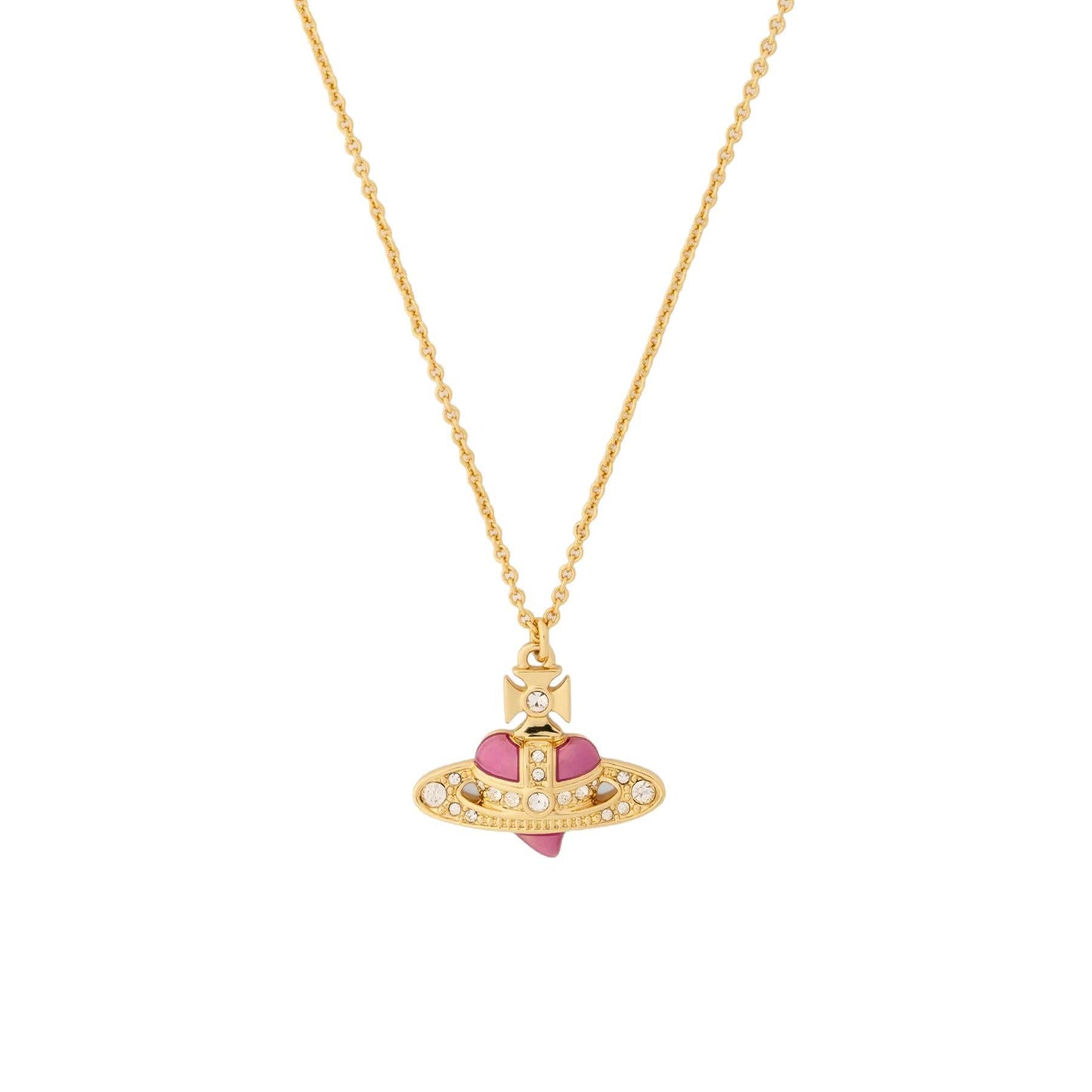 Vivienne Westwood New Diamante Heart Pendant in Gold / Light Gold Quartz Crystal / FuchsJewelleryVivienne WestwoodDPUS Designer Outlet8053195230228Vivienne Westwood New Diamante Heart Pendant in Gold / Light Gold Quartz Crystal / Fuchs