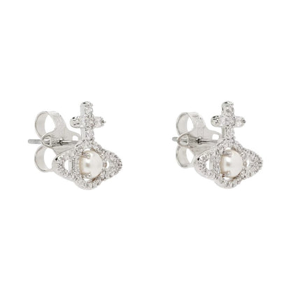 [Vivienne Westwood] Olympia Pearl EarringsJewelleryVivienne WestwoodDPUS Designer Outlet6203007R-02P132-SM-SS23-P1328050889437949Platinum / Creamrose Pearl / White Cz[Vivienne Westwood] Olympia Pearl Earrings