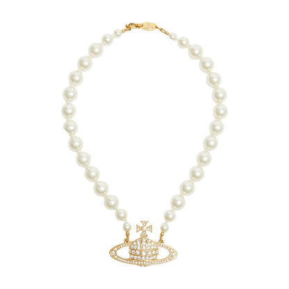 Vivienne Westwood One Row Pearl Bas ReliefJewelleryVivienne WestwoodDPUS Designer Outlet8050889140191Gold/Cream/CrystalW1Vivienne Westwood One Row Pearl Bas Relief