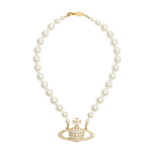 Vivienne Westwood One Row Pearl Bas ReliefJewelleryVivienne WestwoodDPUS Designer Outlet8050889140191Gold/Cream/CrystalW1Vivienne Westwood One Row Pearl Bas Relief
