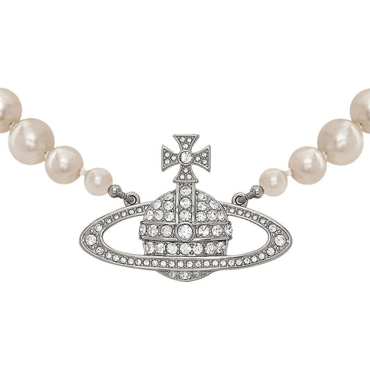 Vivienne Westwood One Row Pearl Bas ReliefJewelleryVivienne WestwoodDPUS Designer Outlet8050889140238Platinum/Cream/CrystalW1Vivienne Westwood One Row Pearl Bas Relief