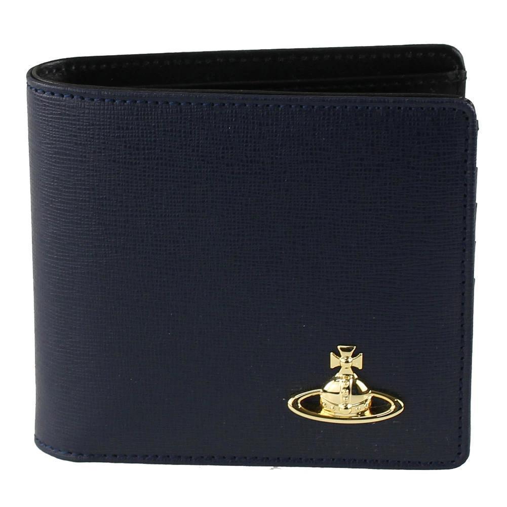 Vivienne Westwood Orb Bifold Wallet with Coin Pouch in Navy & BlackAccessoriesVivienne WestwoodDPUS Designer Outlet8050568839033Vivienne Westwood Orb Bifold Wallet with Coin Pouch in Navy & Black