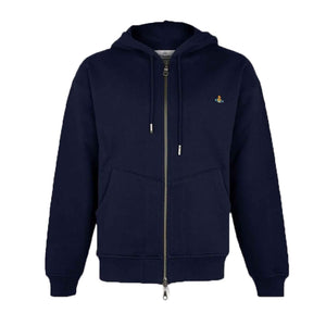 Vivienne Westwood Orb Logo Rugged Zip Oversize Hoodie in NavyHoodiesVivienne WestwoodDPUSXXSVivienne Westwood Orb Logo Rugged Zip Oversize Hoodie in Navy