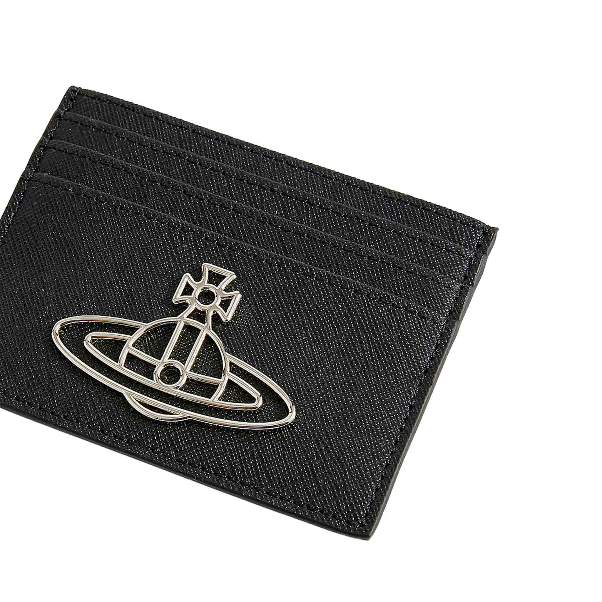 Vivienne Westwood Saffiano Thin Line Orb Card Holder in BlackAccessoriesVivienne WestwoodDPUS8050889292159Vivienne Westwood Saffiano Thin Line Orb Card Holder in Black