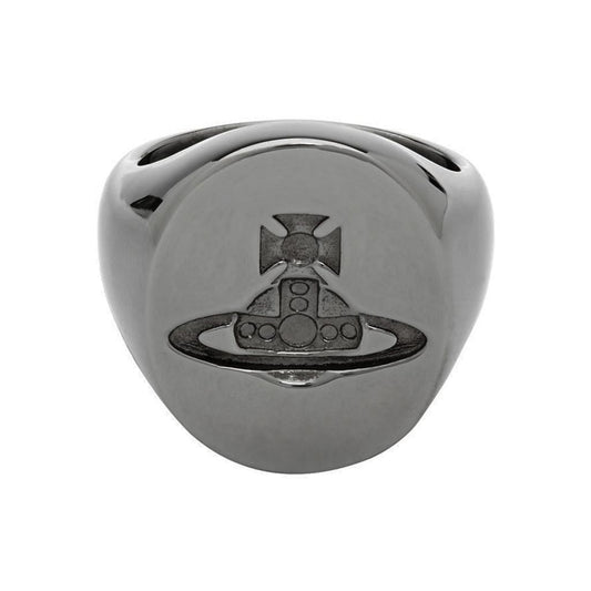 Vivienne Westwood Seal Ring in Ruthenium (925)