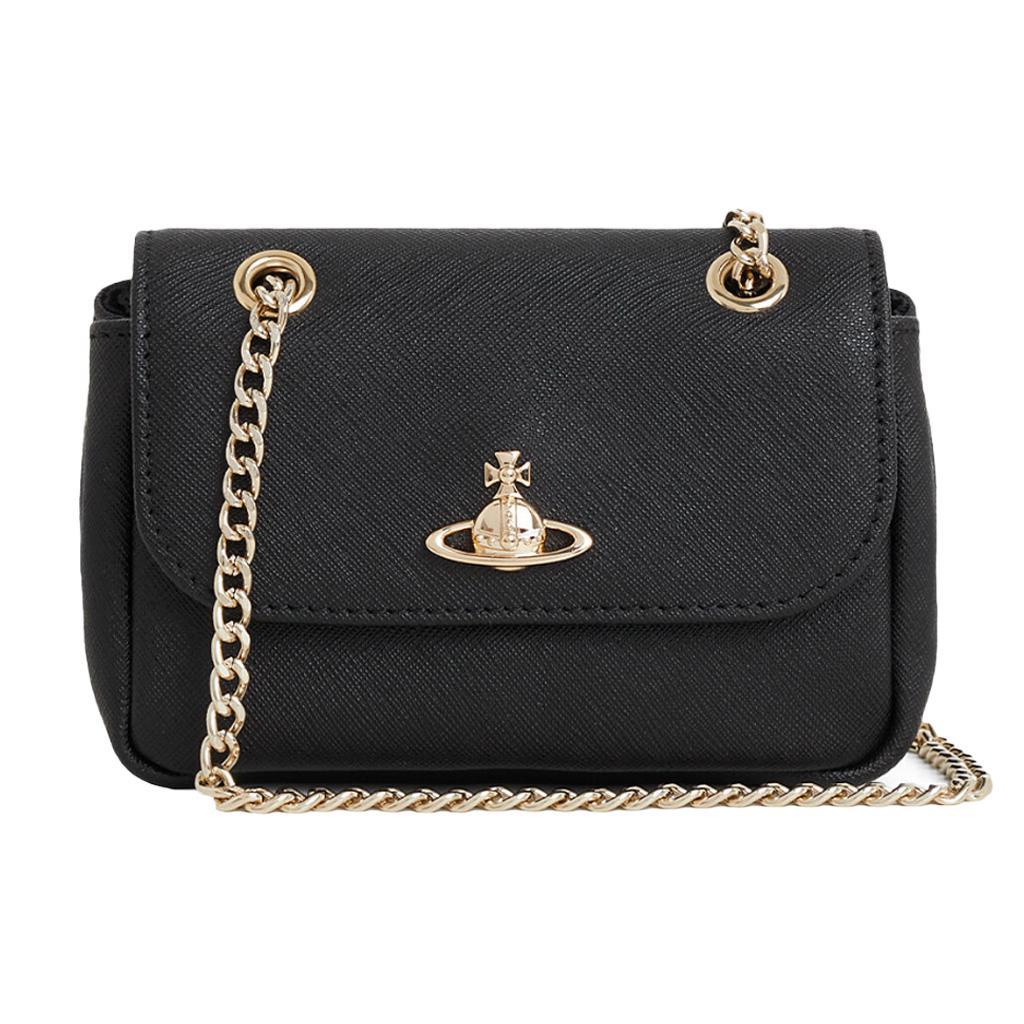Vivienne Westwood Small Purse Chain in Black 3D Orb