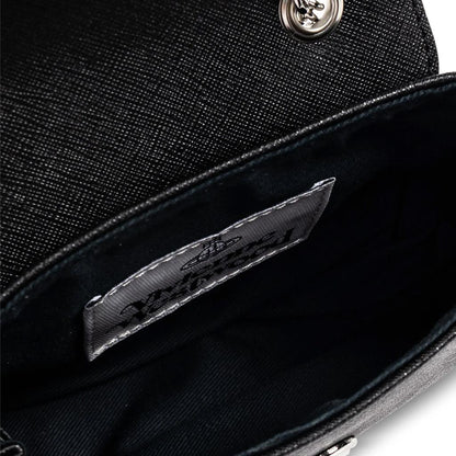 Vivienne Westwood Small Purse Chain in Black Saffiano Leather