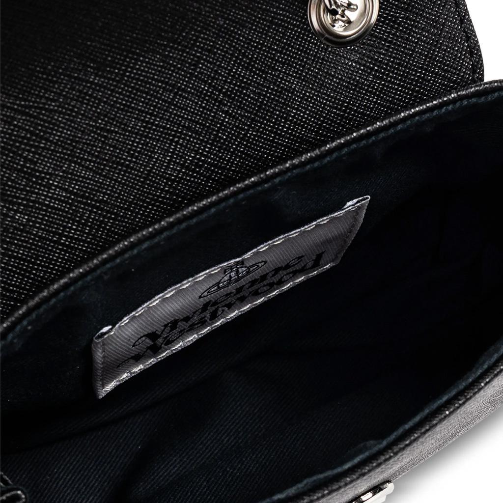 Vivienne Westwood Small Purse Chain in Black Saffiano Leather