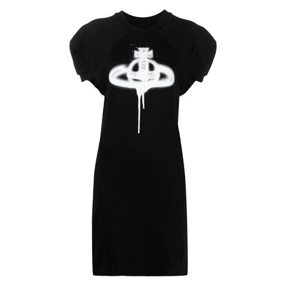 Vivienne Westwood Spray Orb Sweatshirt DressDressVivienne WestwoodDPUS Designer Outlet044369520502BlackLVivienne Westwood Spray Orb Sweatshirt Dress