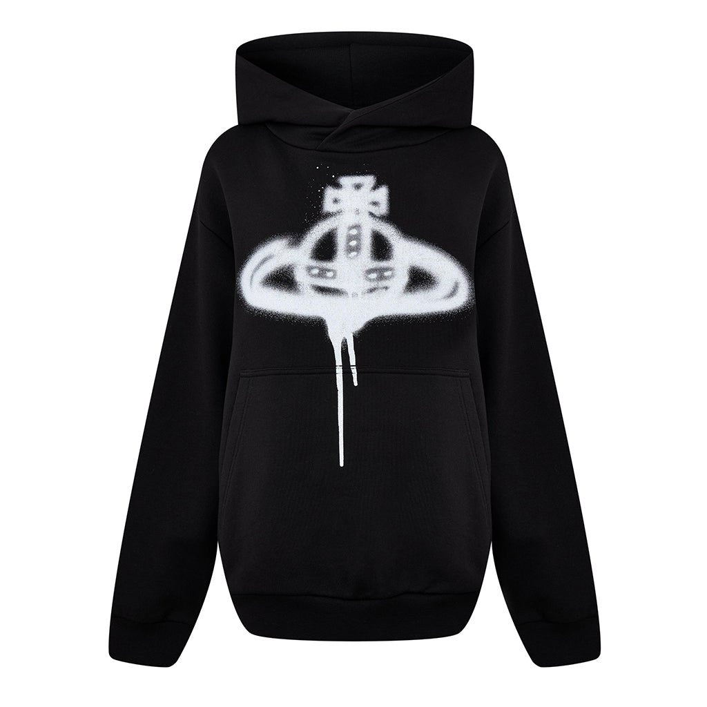 Vivienne Westwood Spray Paint Orb Hooded SweatHoodies & Zip - UpsVivienne WestwoodDPUS Designer Outlet044361722744BlackXSVivienne Westwood Spray Paint Orb Hooded Sweat
