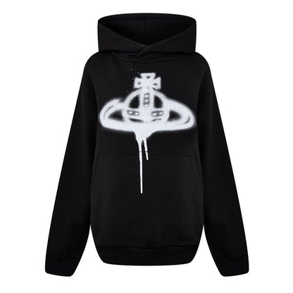 Vivienne Westwood Spray Paint Orb Hooded SweatHoodies & Zip - UpsVivienne WestwoodDPUS Designer Outlet044361722744BlackXSVivienne Westwood Spray Paint Orb Hooded Sweat