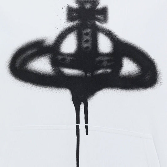Vivienne Westwood Spray Paint Orb Hooded SweatHoodies & Zip - UpsVivienne WestwoodDPUS Designer Outlet044364521665WhiteMVivienne Westwood Spray Paint Orb Hooded Sweat