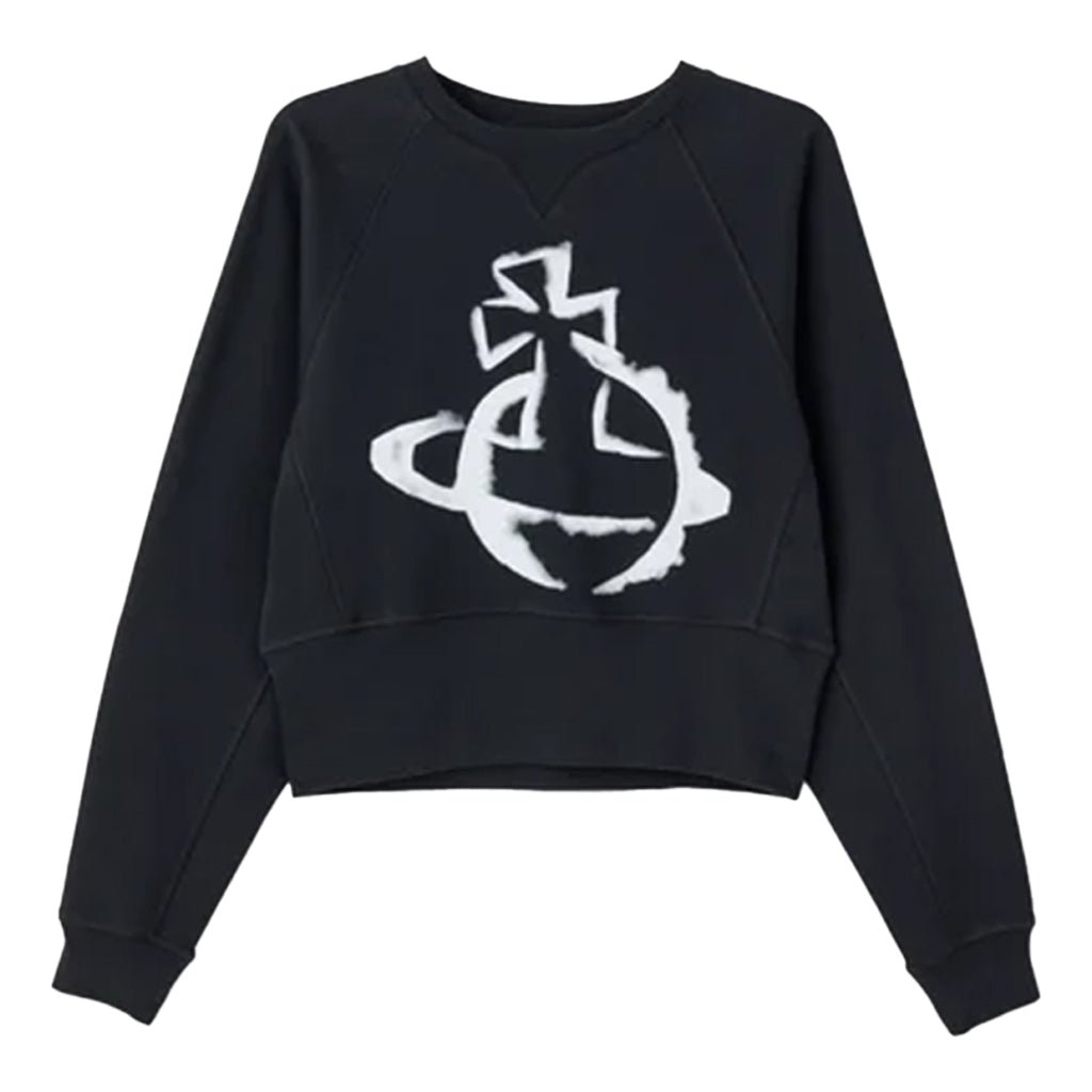 Vivienne Westwood Stencil Orb Raglan Cropped SweatshirtVivienne WestwoodDPUS Designer Outlet8053195095926Black2XSVivienne Westwood Stencil Orb Raglan Cropped Sweatshirt