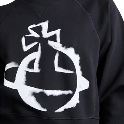 Vivienne Westwood Stencil Orb Raglan Cropped SweatshirtVivienne WestwoodDPUS Designer Outlet8053195095926Black2XSVivienne Westwood Stencil Orb Raglan Cropped Sweatshirt