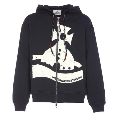 Vivienne Westwood Sunken Orb Zipped Hoodie in Navy