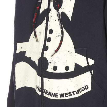 Vivienne Westwood Sunken Orb Zipped Hoodie in Navy