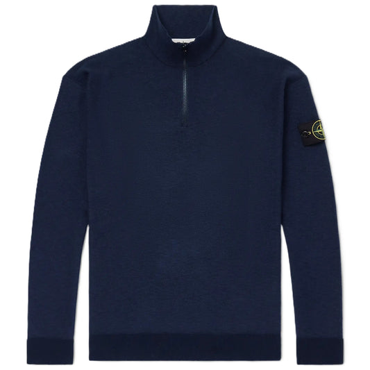 Stone Island Plush Stitch Cotton Nylon Quarter Zip