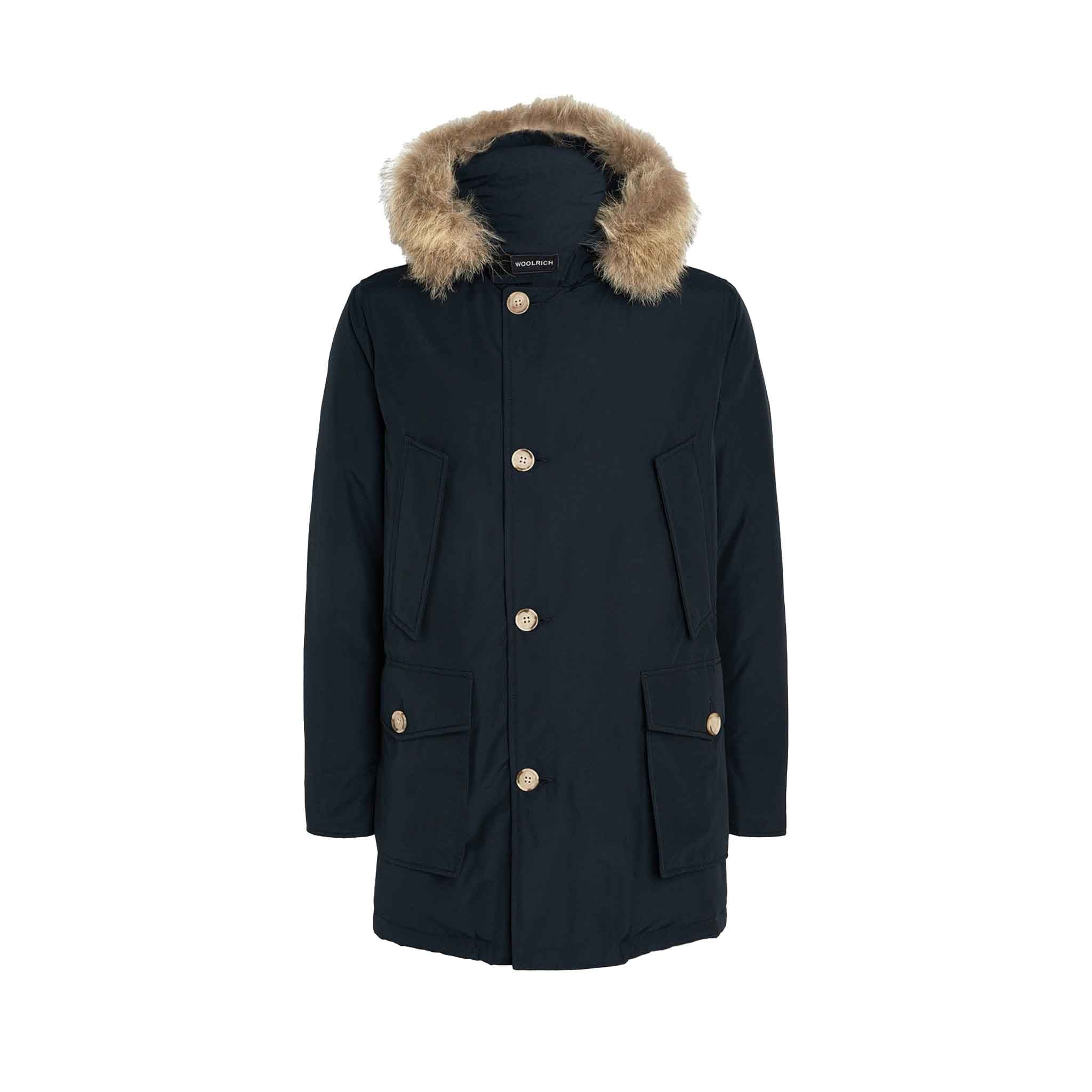 Woolrich Mens Arctic Detachable Fur Parka in Melton Blue – DPUS