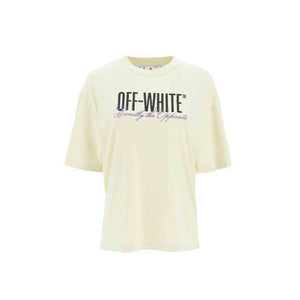 OFF-WHITE Womens Big Logo Opposite Oversized Tee in Beige