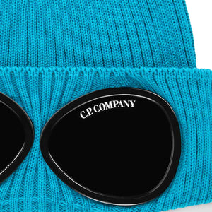 C.P. Company Cotton Goggle Beanie in Tile Blue