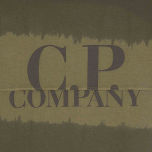 C.P. Company Jersey Graphic Logo T-Shirt in Olive Green