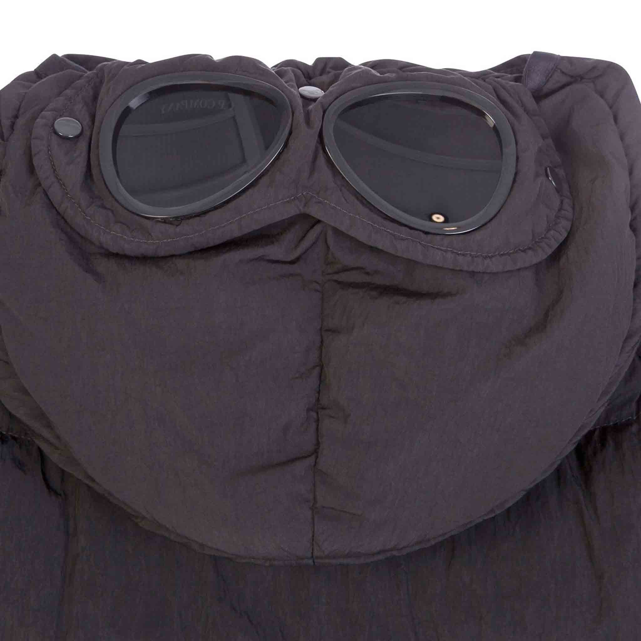 C.P Company Eco-Chrome R Hooded Down Goggle Jacket In Total Eclipse
