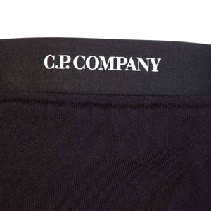 C.P. Company Diagonal Raised Fleece Hoodie in Black