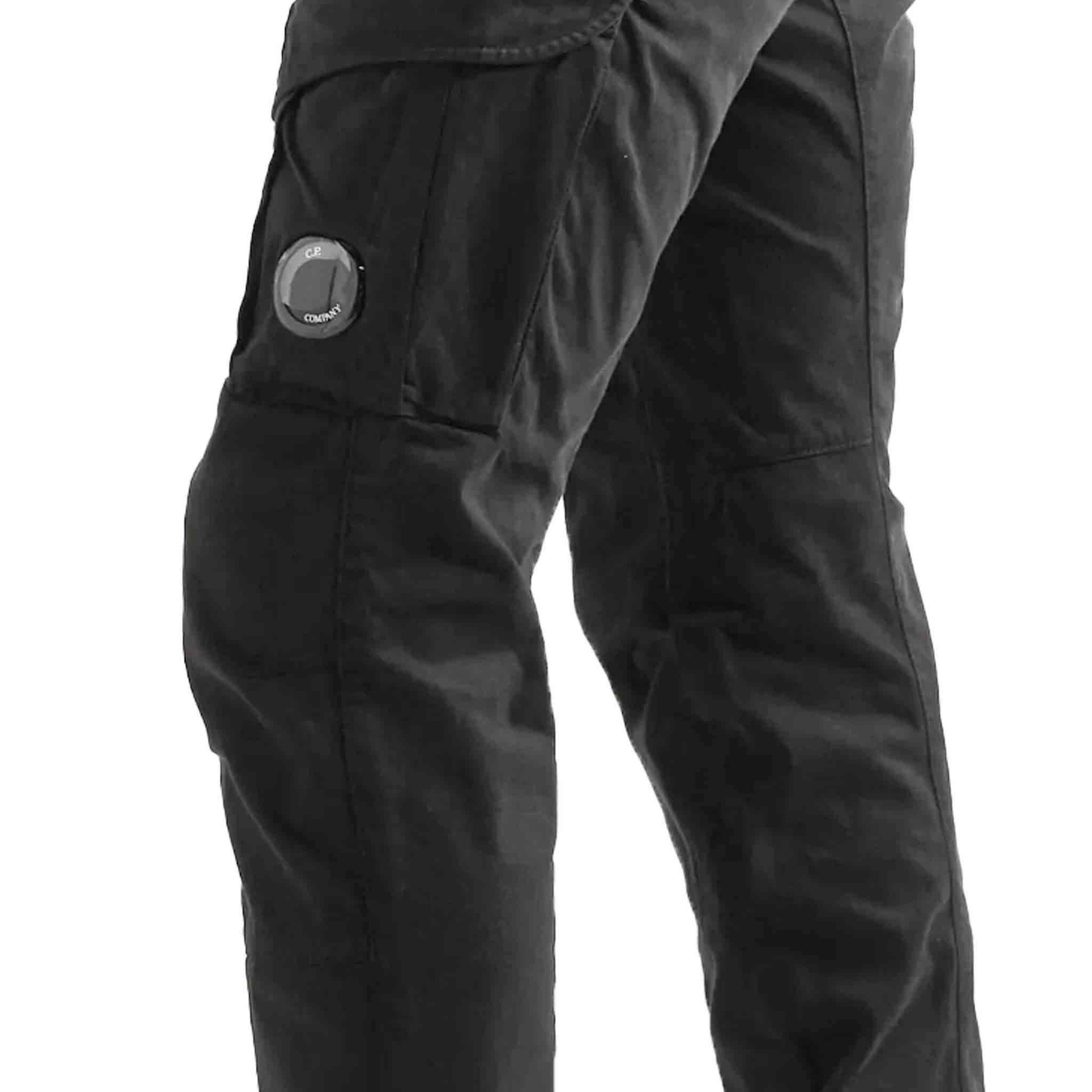 C.P Company Sateen Stretch Cargo Pants Ergonomic Fit in Raven Grey