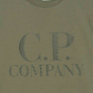 C.P. Company 30/1 Jersey Large Logo T-shirt in Bronze Green