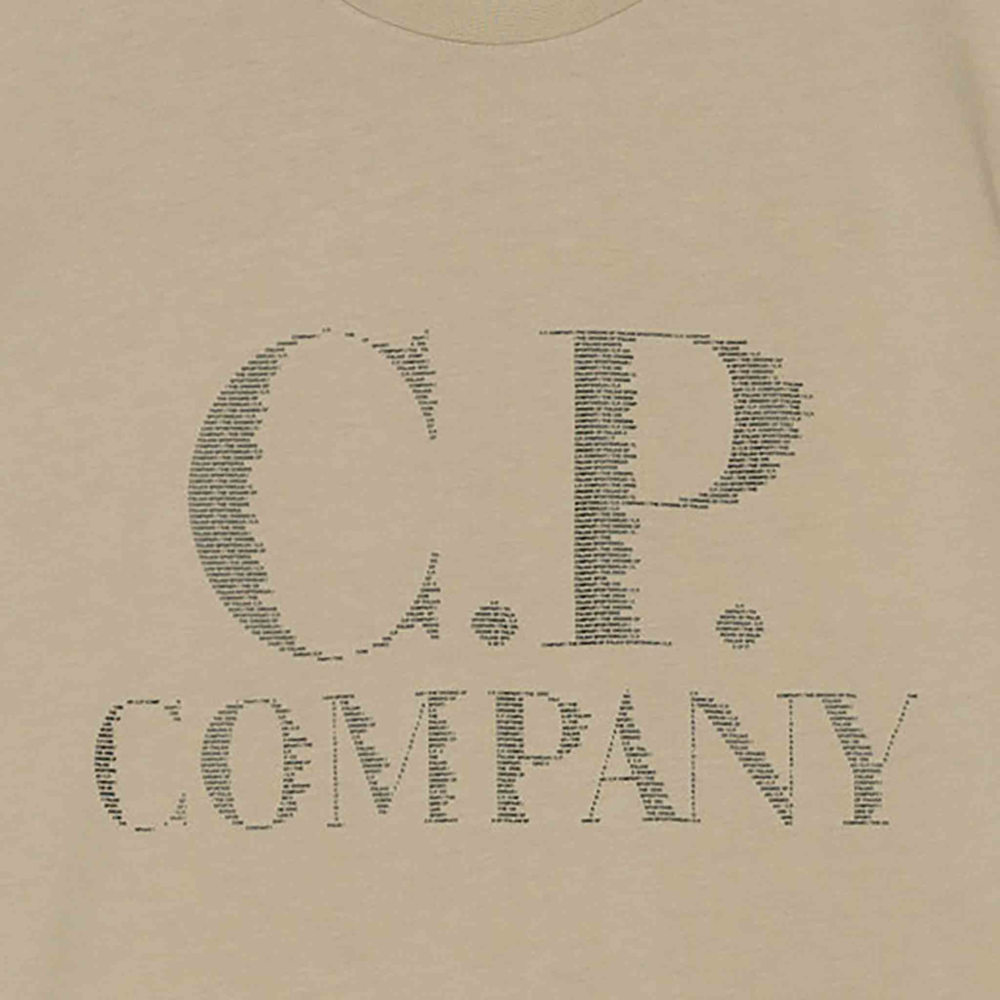 C.P. Company 30/1 Jersey Large Logo T-shirt in Cobblestone