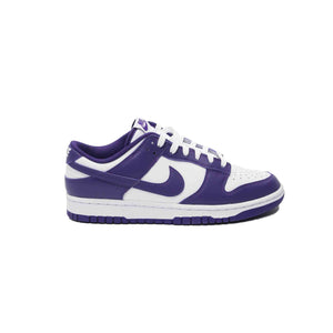 The Nike Dunk Low is a stylish, high-performance sneaker that is perfect for casual wear. The purple and white leather uppers give this shoe a bold, eye-catching look, while the rubber sole provides traction and durability. Whether paired with jeans or leggings, this sneaker is sure to become a go-to favourite for any fashion-forward individual.