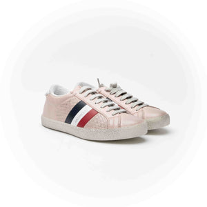 Moncler Ladies Ryegrass Worn Look Sneaker in Pink Size 37
