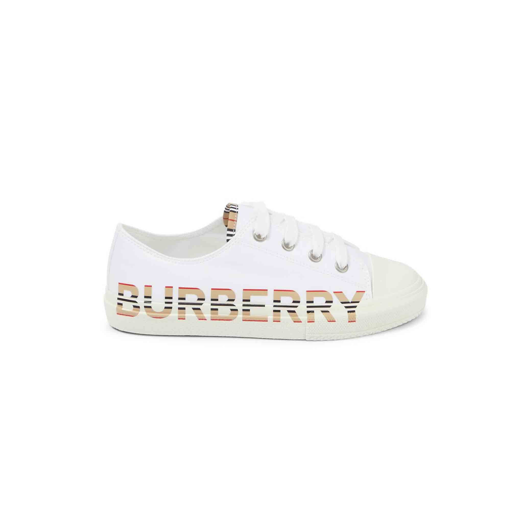Burberry Kids Mini Larkhall Sneakers in White