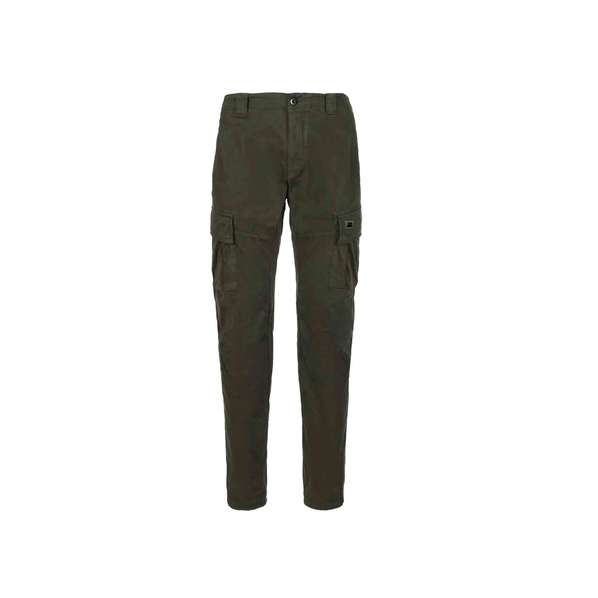C.P Company Sateen Stretch Cargo Pants Ergonomic Fit in Ivy Green