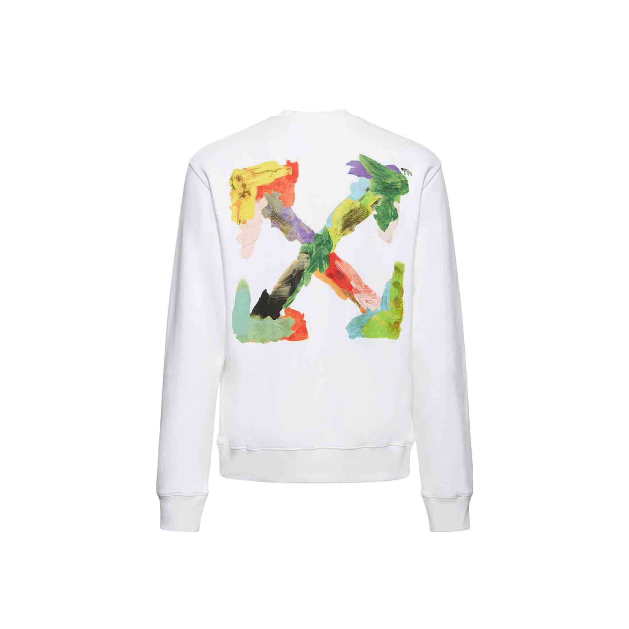 OFF-WHITE Brush Arrow Slim Crewneck in White